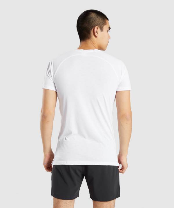 Panske Tricka Gymshark Studio Biele | KN9417508